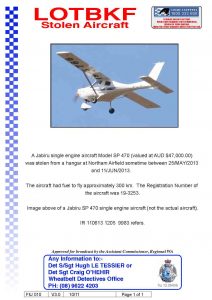 Stolen Aircraft LOTBKF